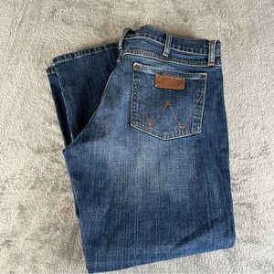 Wrangler Retro Relaxed Bootcut Stretch Blue Jeans Mens 36x30 Cowboy Western EUC